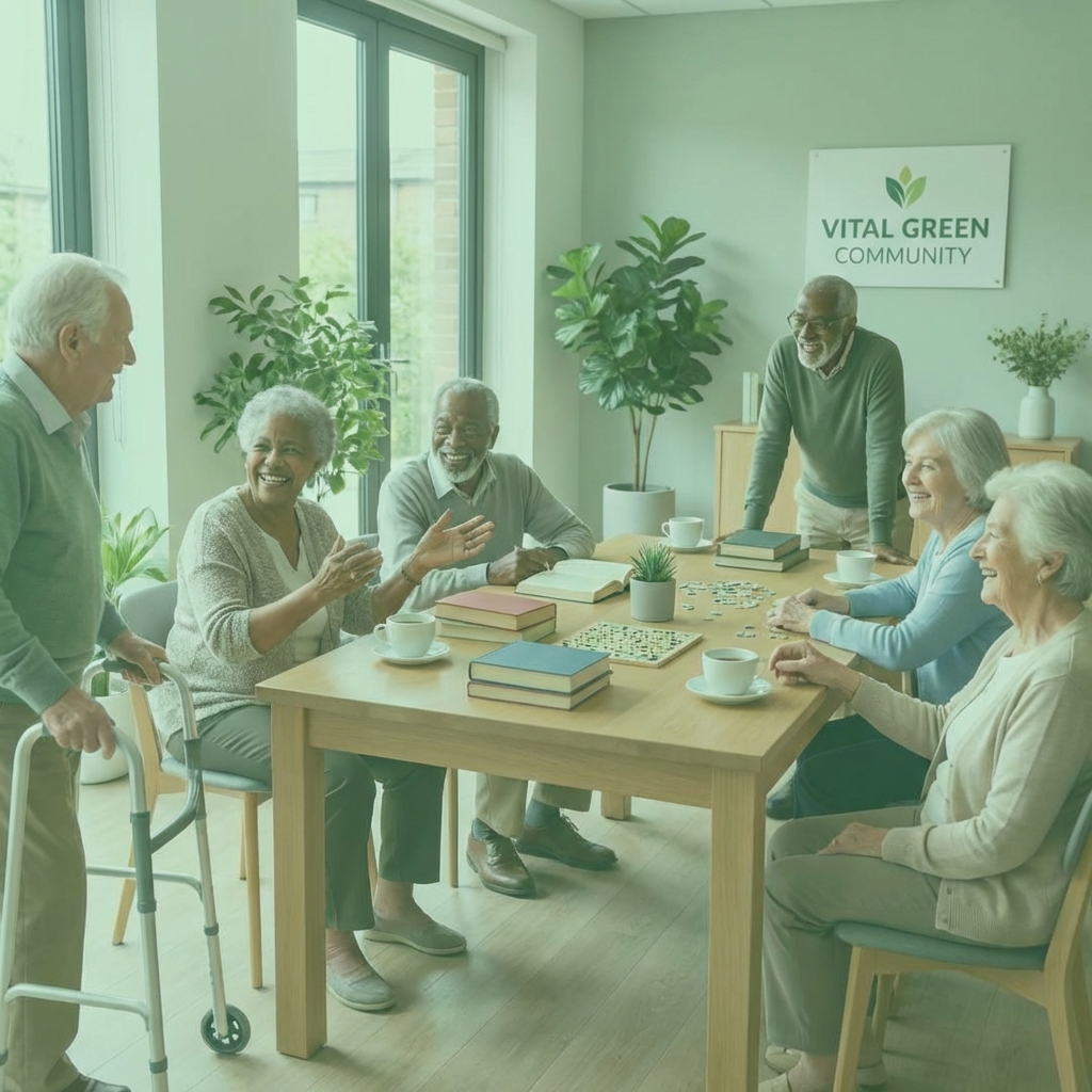 Adultos mayores disfrutando en comunidad